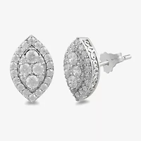 (G / I1) 1 CT. T.W. Lab Grown White Diamond 10K Gold 13mm Marquise Stud Earrings