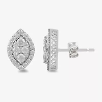 (G / I1) 1 CT. T.W. Lab Grown White Diamond 10K Gold 13mm Marquise Stud Earrings