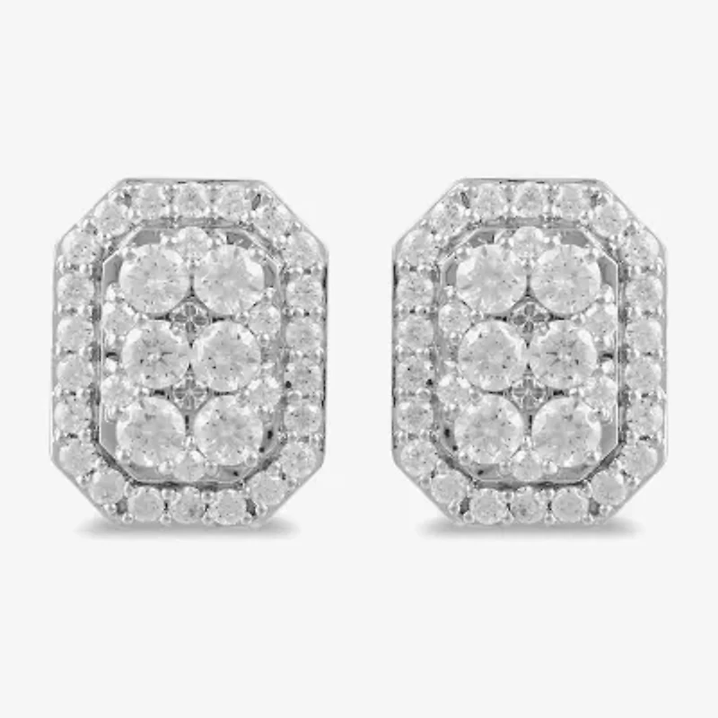 (G / I1) 1 CT. T.W. Lab Grown White Diamond 10K Gold 11.3mm Stud Earrings