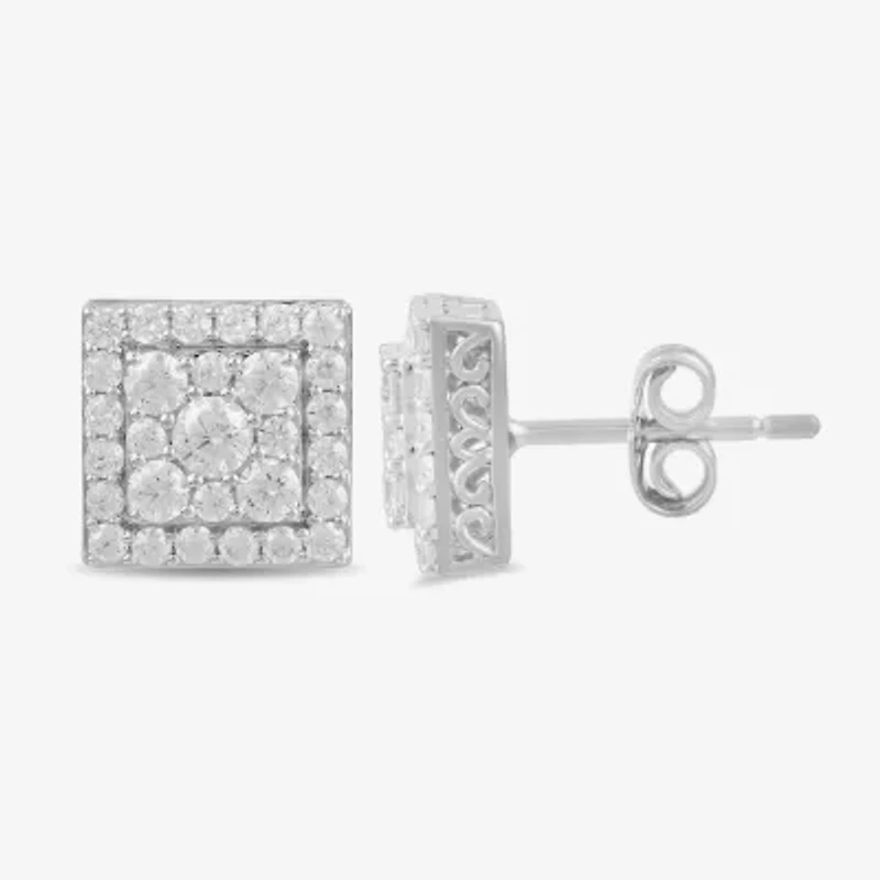(G / I1) 1 CT. T.W. Lab Grown White Diamond 10K Gold 9.2mm Stud Earrings
