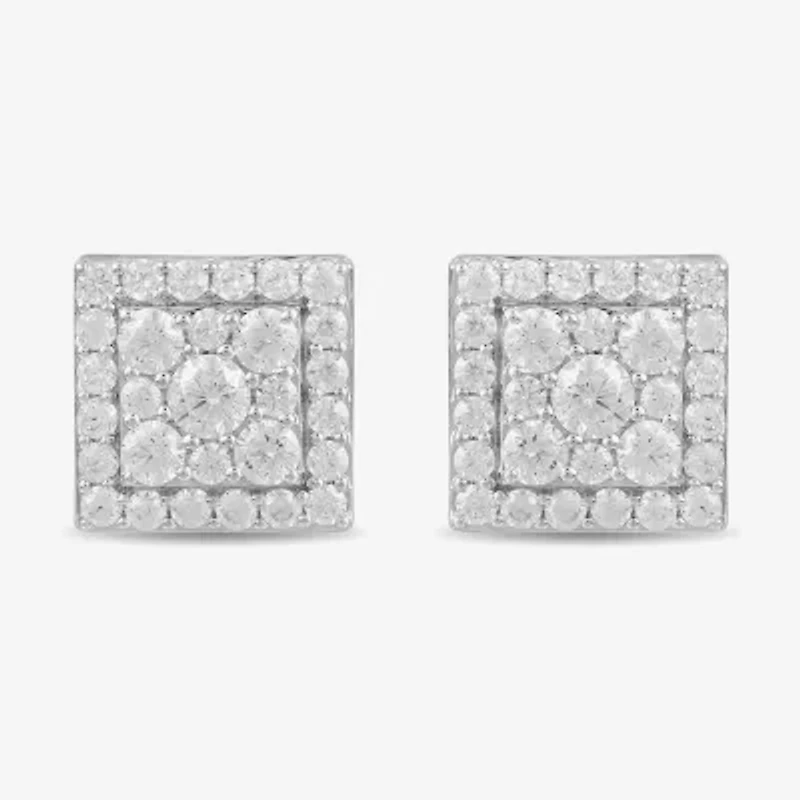 (G / I1) 1 CT. T.W. Lab Grown White Diamond 10K Gold 9.2mm Stud Earrings