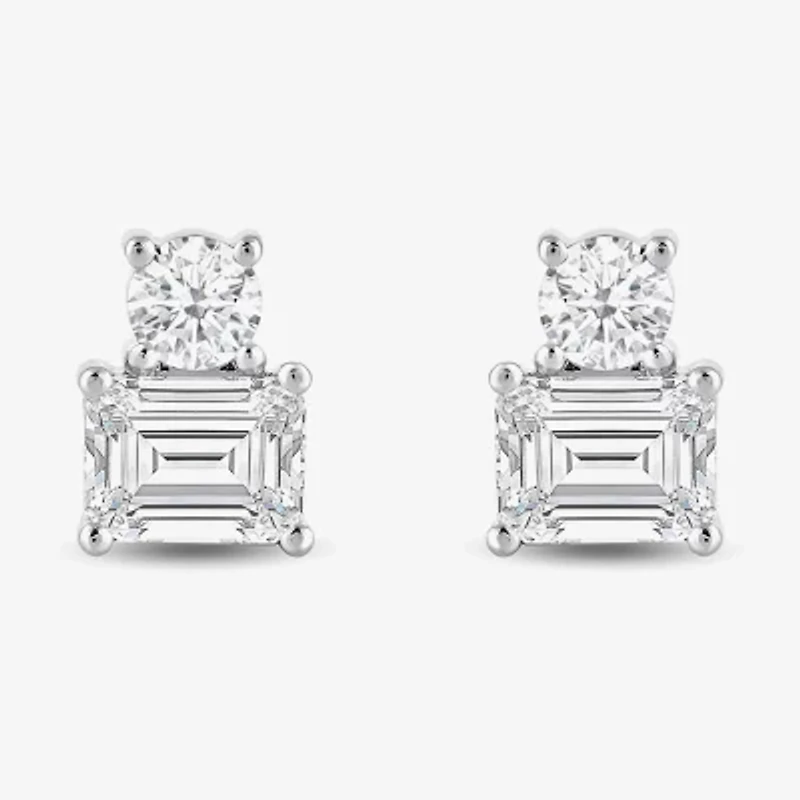 (F / Si2) 1 CT. T.W. Lab Grown White Diamond 10K Gold 6.7mm Stud Earrings