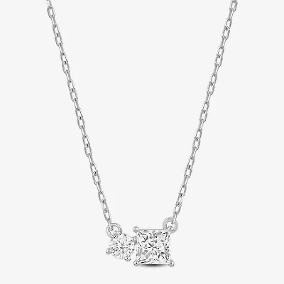 F / Si2) Womens 1/ CT. T.W. Lab Grown White Diamond 10K Gold 18 Inch Pendant Necklace