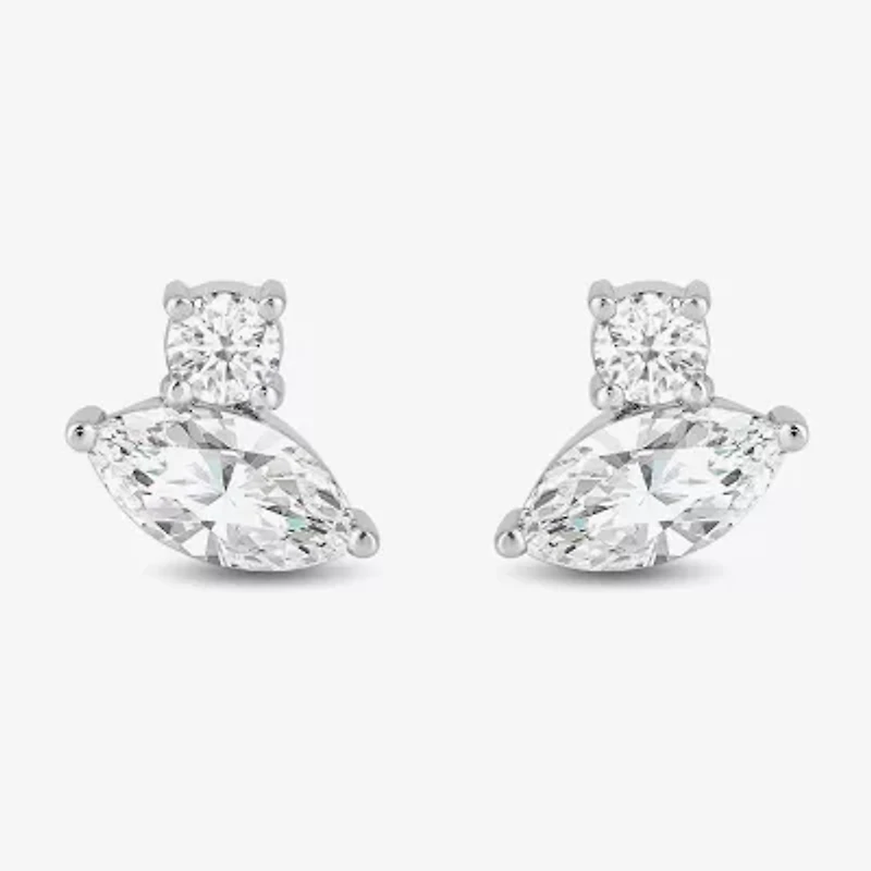 (F / Si2) 1 CT. T.W. Lab Grown White Diamond 10K Gold 6.8mm Stud Earrings