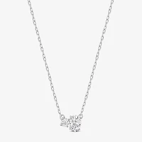F / Si2) Womens 1/ CT. T.W. Lab Grown White Diamond 10K Gold 18 Inch Pendant Necklace