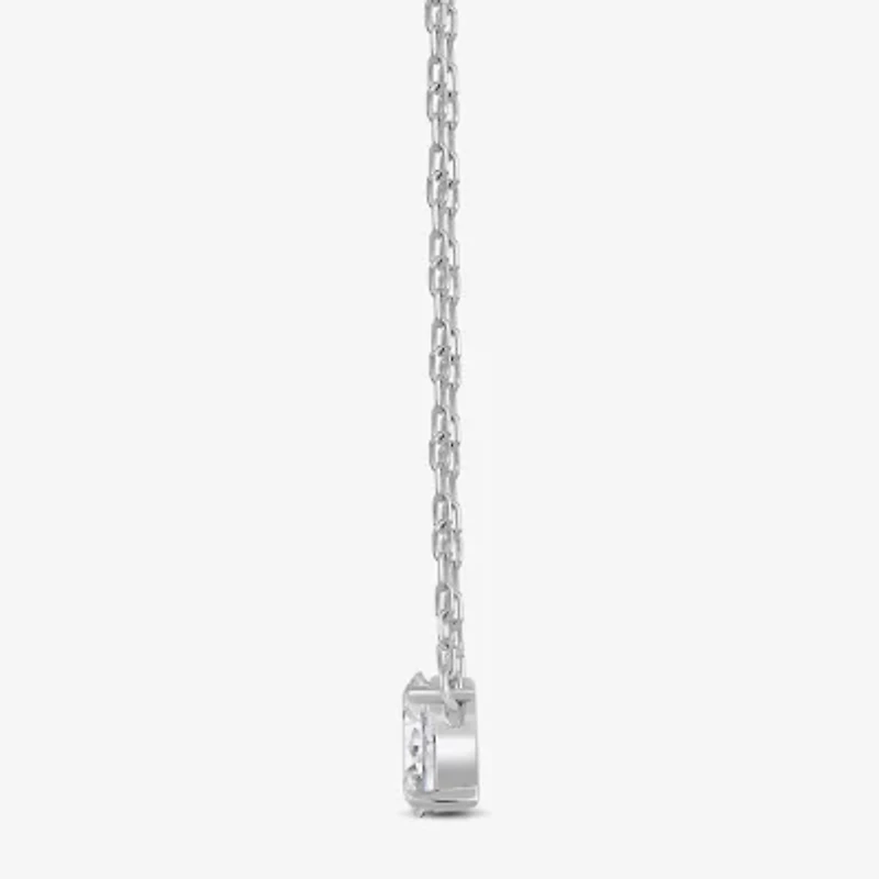 (F / Si2) Womens 1/2 CT. T.W. Lab Grown White Diamond 10K Gold 18 Inch Pendant Necklace