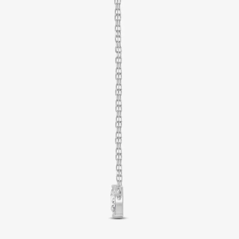 (F / Si2) Womens 1/2 CT. T.W. Lab Grown White Diamond 10K Gold 18 Inch Pendant Necklace