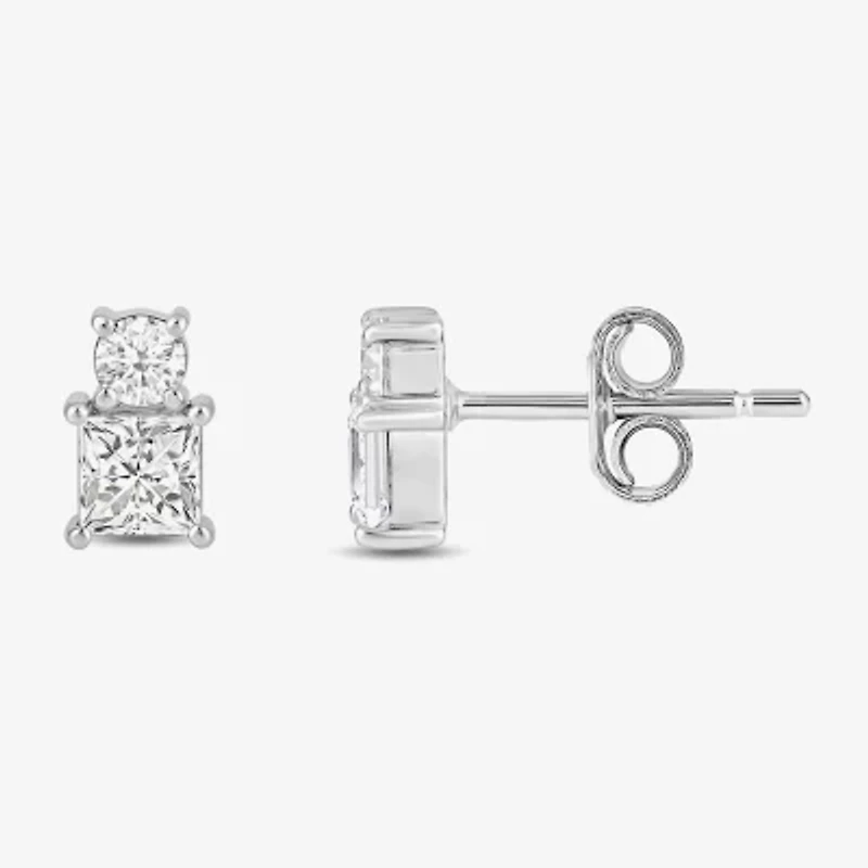 (F / Si2) 1 CT. T.W. Lab Grown White Diamond 10K Gold 7mm Stud Earrings