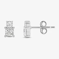 (F / Si2) 1 CT. T.W. Lab Grown White Diamond 10K Gold 7mm Stud Earrings