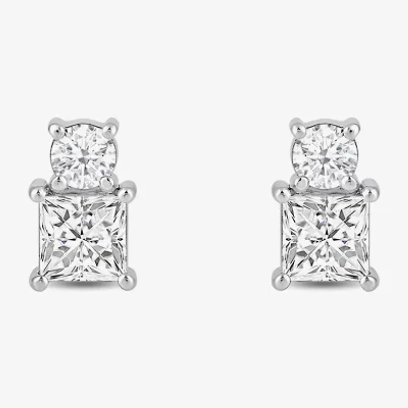 (F / Si2) 1 CT. T.W. Lab Grown White Diamond 10K Gold 7mm Stud Earrings