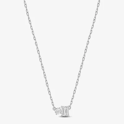 F / Si2) Womens 1/ CT. T.W. Lab Grown White Diamond 10K Gold 18 Inch Pendant Necklace