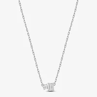 F / Si2) Womens 1/ CT. T.W. Lab Grown White Diamond 10K Gold 18 Inch Pendant Necklace