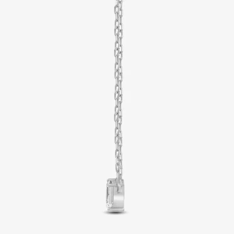 F / Si2) Womens 1/ CT. T.W. Lab Grown White Diamond 10K Gold 18 Inch Pendant Necklace