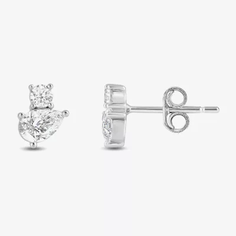 (F / Si2) 1 CT. T.W. Lab Grown White Diamond 10K Gold 8.2mm Stud Earrings