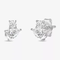 (F / Si2) 1/2 CT. T.W. Lab Grown White Diamond 10K Gold 6.4mm Stud Earrings