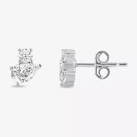 (F / Si2) 1/2 CT. T.W. Lab Grown White Diamond 10K Gold 6.4mm Stud Earrings