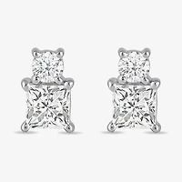 F / Si2) 1/2 CT. T.W. Lab Grown White Diamond 10K Gold 5.6mm Stud Earrings