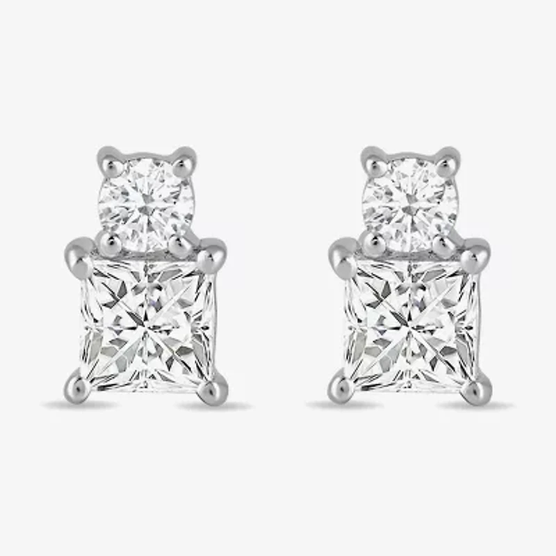 (F / Si2) 1/2 CT. T.W. Lab Grown White Diamond 10K Gold 5.6mm Stud Earrings