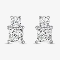 (F / Si2) 1/2 CT. T.W. Lab Grown White Diamond 10K Gold 5.6mm Stud Earrings