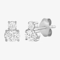(F / Si2) 1/2 CT. T.W. Lab Grown White Diamond 10K Gold 5.6mm Stud Earrings