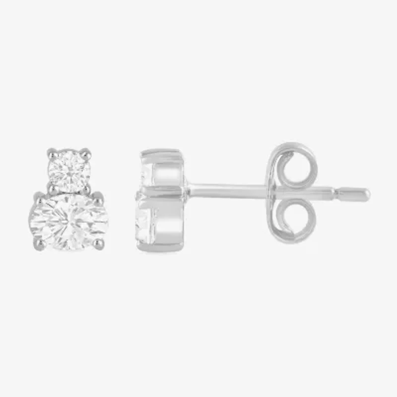 (F / Si2) 1/2 CT. T.W. Lab Grown White Diamond 10K Gold 5.6mm Stud Earrings