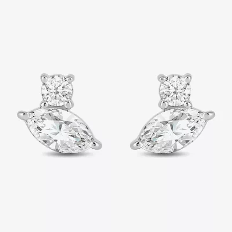 (F / Si2) 1/2 CT. T.W. Lab Grown White Diamond 10K Gold 5.9mm Stud Earrings