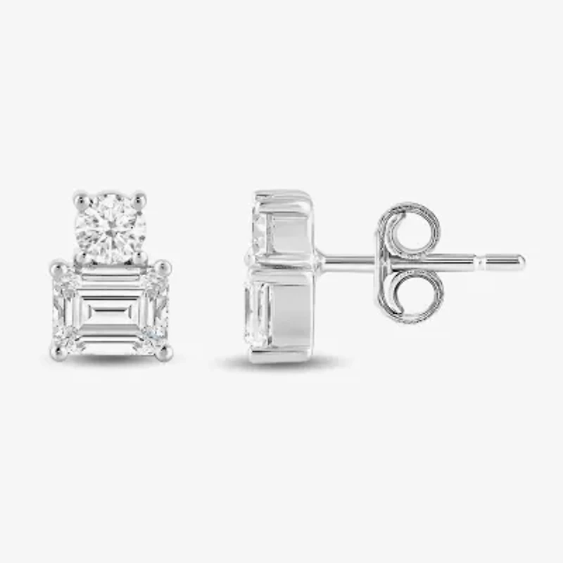 (F / Si2) 1/2 CT. T.W. Lab Grown White Diamond 10K Gold 5.1mm Stud Earrings