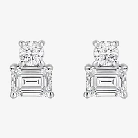 (F / Si2) 1/2 CT. T.W. Lab Grown White Diamond 10K Gold 5.1mm Stud Earrings