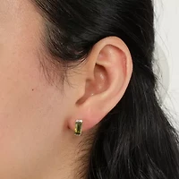 Genuine Semi Precious Stone Gold Over Silver 10mm Stud Earrings
