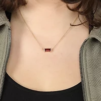 Womens Genuine Semi Precious Stone 18K Gold Over Silver Pendant Necklace