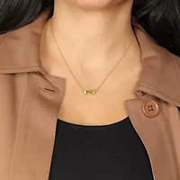 Womens Genuine Semi Precious Stone 18K Gold Over Silver Pendant Necklace