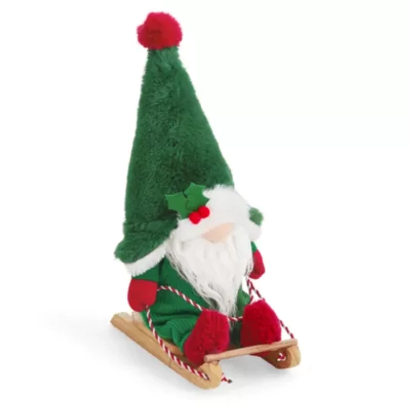 North Pole Trading Co. 11in Sled Christmas Gnome
