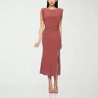 Premier Amour Womens Sleeveless Midi Sheath Dress
