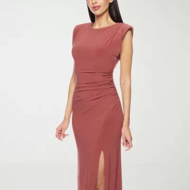 Premier Amour Womens Sleeveless Midi Sheath Dress