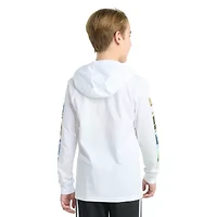 adidas Big Kid Boys Hooded Long Sleeve Regular Fit Graphic T-Shirt
