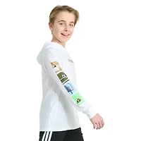 adidas Big Kid Boys Hooded Long Sleeve Regular Fit Graphic T-Shirt