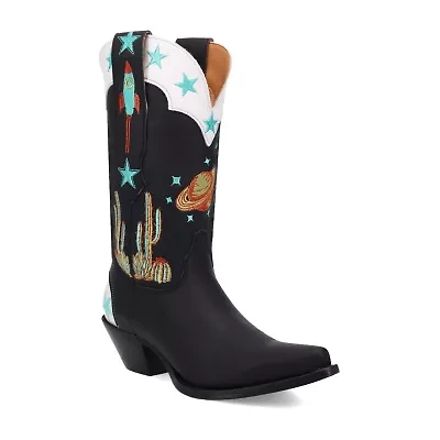 Dingo Womens Space Cowgirl Leather Boot Block Heel Cowboy Boots