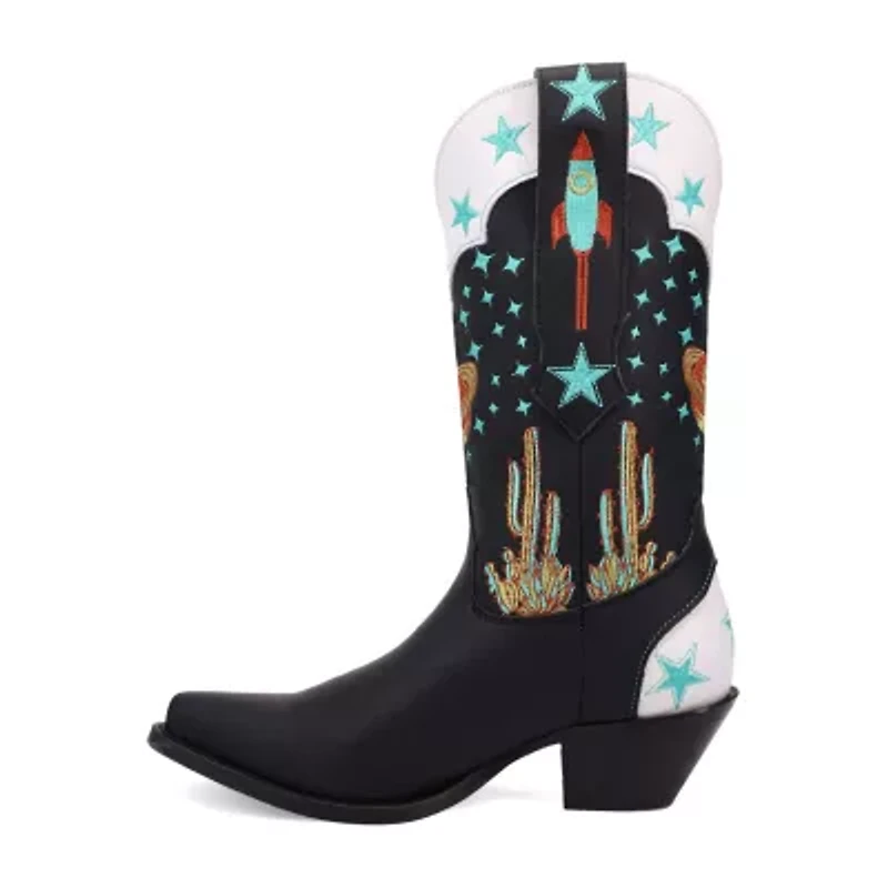 Dingo Womens Space Cowgirl Leather Boot Block Heel Cowboy Boots