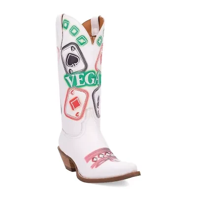 Dingo Womens Vegas Leather Boot Block Heel Cowboy Boots
