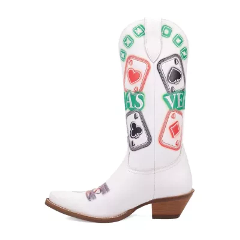 Dingo Womens Vegas Leather Boot Block Heel Cowboy Boots