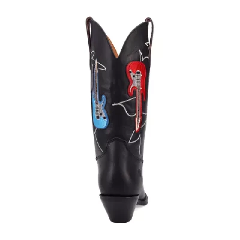 Dingo Womens Jukebox Leather Boot Block Heel Cowboy Boots