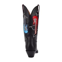Dingo Womens Jukebox Leather Boot Block Heel Cowboy Boots
