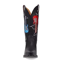 Dingo Womens Jukebox Leather Boot Block Heel Cowboy Boots