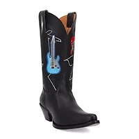 Dingo Womens Jukebox Leather Boot Block Heel Cowboy Boots