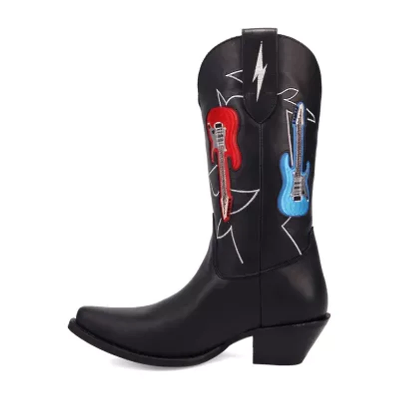 Dingo Womens Jukebox Leather Boot Block Heel Cowboy Boots