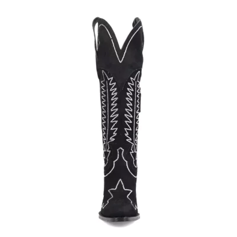 Dingo Womens Double Take Suede Leather Boot Stacked Heel Cowboy Boots