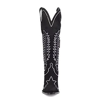 Dingo Womens Double Take Suede Leather Boot Stacked Heel Cowboy Boots
