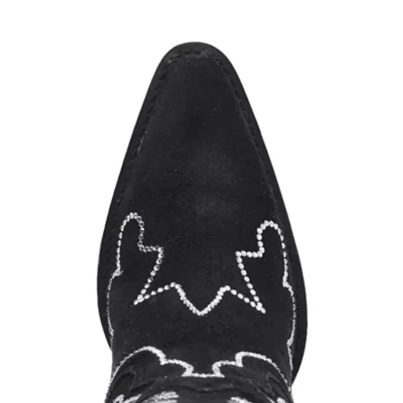 Dingo Womens Double Take Suede Leather Boot Stacked Heel Cowboy Boots