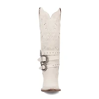 Dingo Womens Buck Wild Suede Leather Boot Block Heel Cowboy Boots