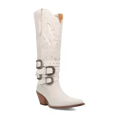 Dingo Womens Buck Wild Suede Leather Boot Block Heel Cowboy Boots